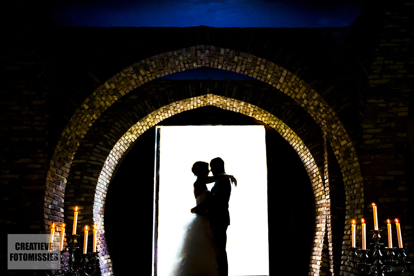 silhouet bruidspaar